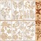 6 Pieces Mixed Metal Stencil Wood Stencil Templates Stencils for Journaling Wood Burning Stencils for Wood Carving Drawing Engraving Scrapbooking Journal Craft DIY(Plant Style)
